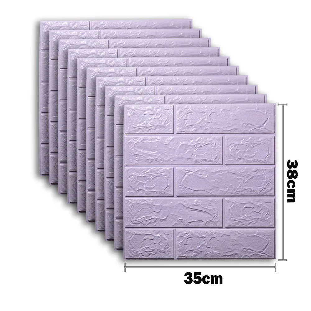 pcs Self Adhesive Decor D Foam Wall Stickers Pane Room Waterproof peel and stick Brick Wallpaper for Interior Decoration