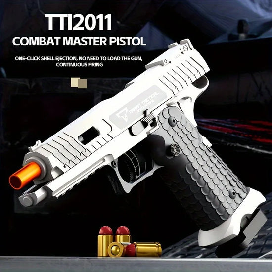TTI 2011 Blowback Soft Bullet Toy Pistol – Shell Ejecting Continuous Firing Launcher