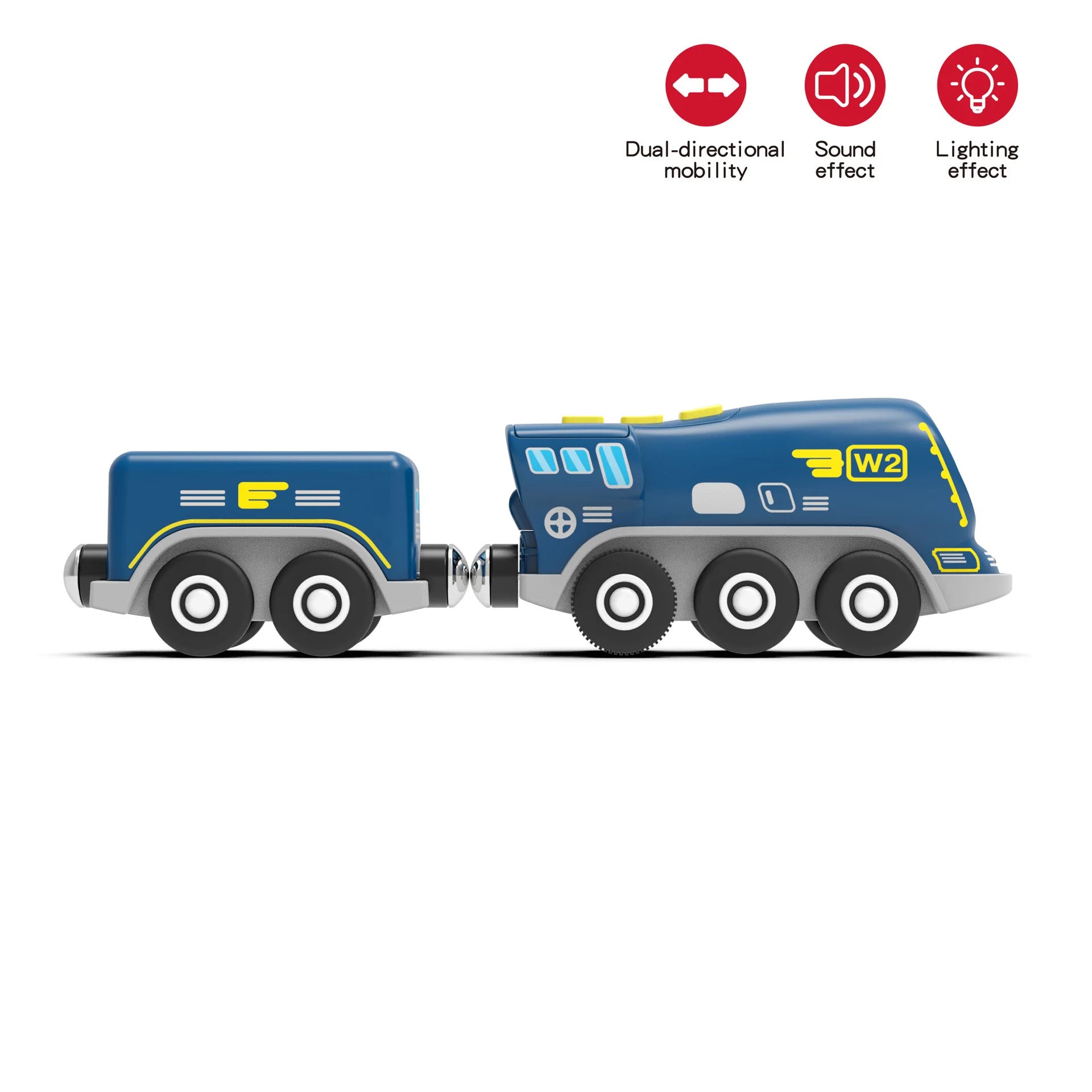 Magnetic Electric Train Set Wooden Track Locomotive with Carriages for Kids