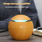 Mini Wood Grain USB Humidifier – Colorful LED Aroma Diffuser & Quiet Mist Air Humidifier