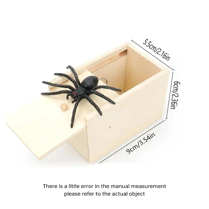 Trick Spider Funny Scare Box Wooden Hidden Box Quality Prank Wooden Scare Box Fun Game Prank Trick Friend Prank Toys Best Gift - Zecs shopping