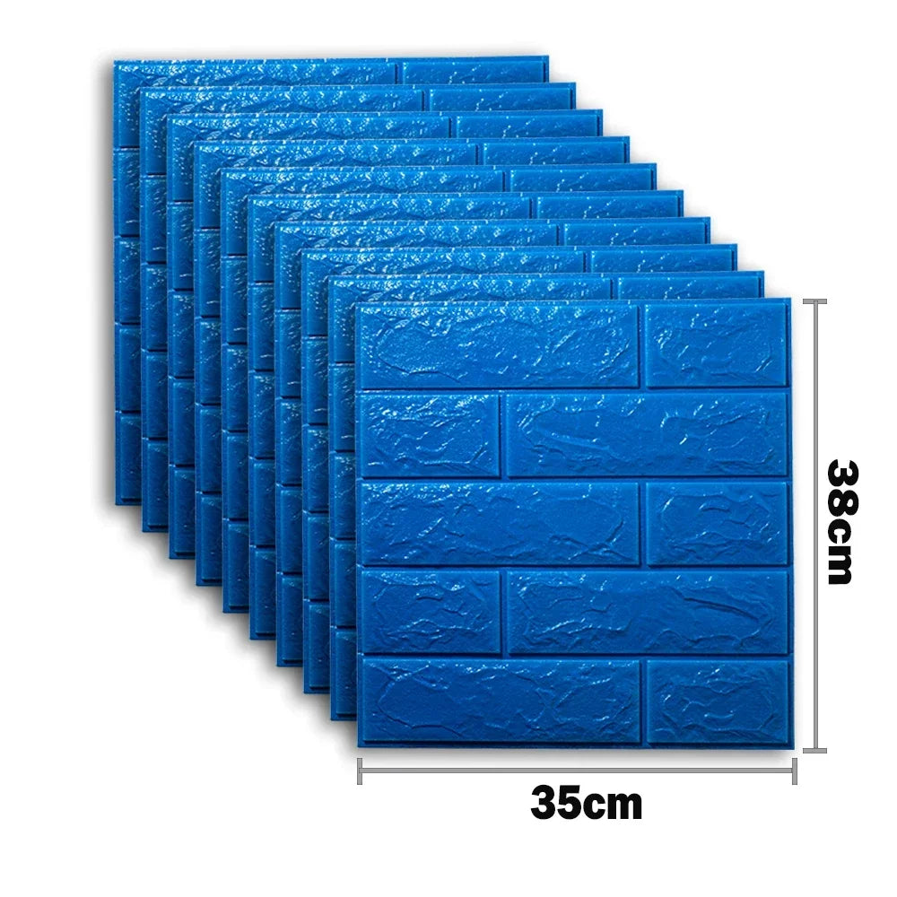 pcs Self Adhesive Decor D Foam Wall Stickers Pane Room Waterproof peel and stick Brick Wallpaper for Interior Decoration