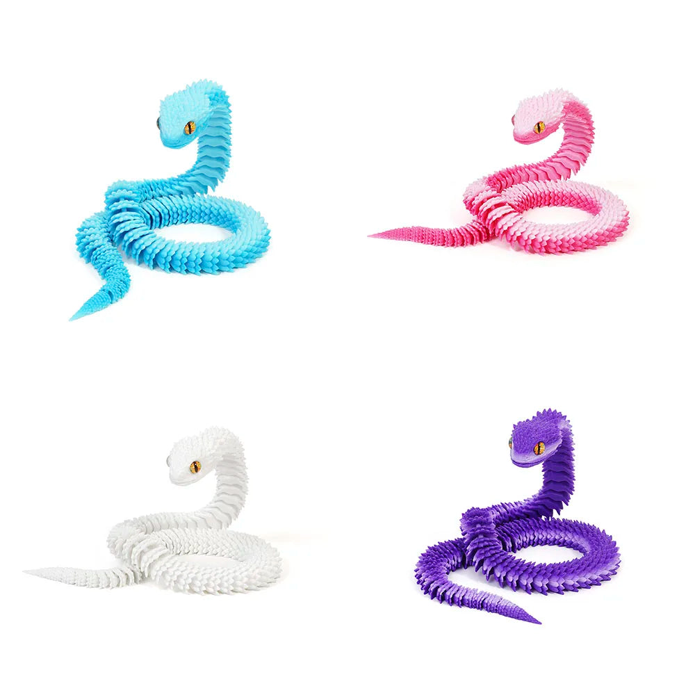 3D Printed Snake Decoration Colorful Model 3D Printed Animals Creative Toy Desk Accessories Room Decor Table Ornament 3 Sizes - Zecs shopping