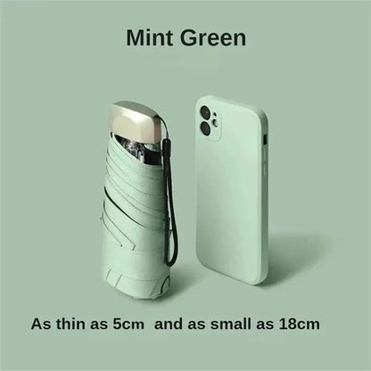 Mini Pocket Sun & Rain Umbrella – UV Protection Folding Capsule Parasol