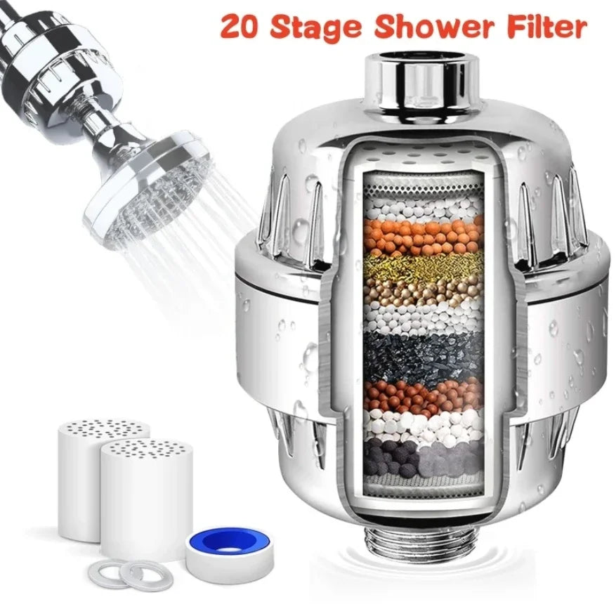 Stages High Output Shower Water Filter To Remove Chlorine Fluoride Heavy Metals Filtered Soften Hard Water For Shower Head