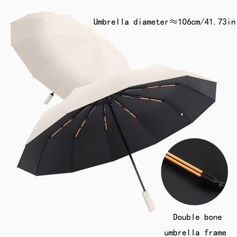 Bone Morandi Fully Automatic Umbrella Black Glue Sunscreen Sun Umbrella Plus Sun Umbrella Wholesale