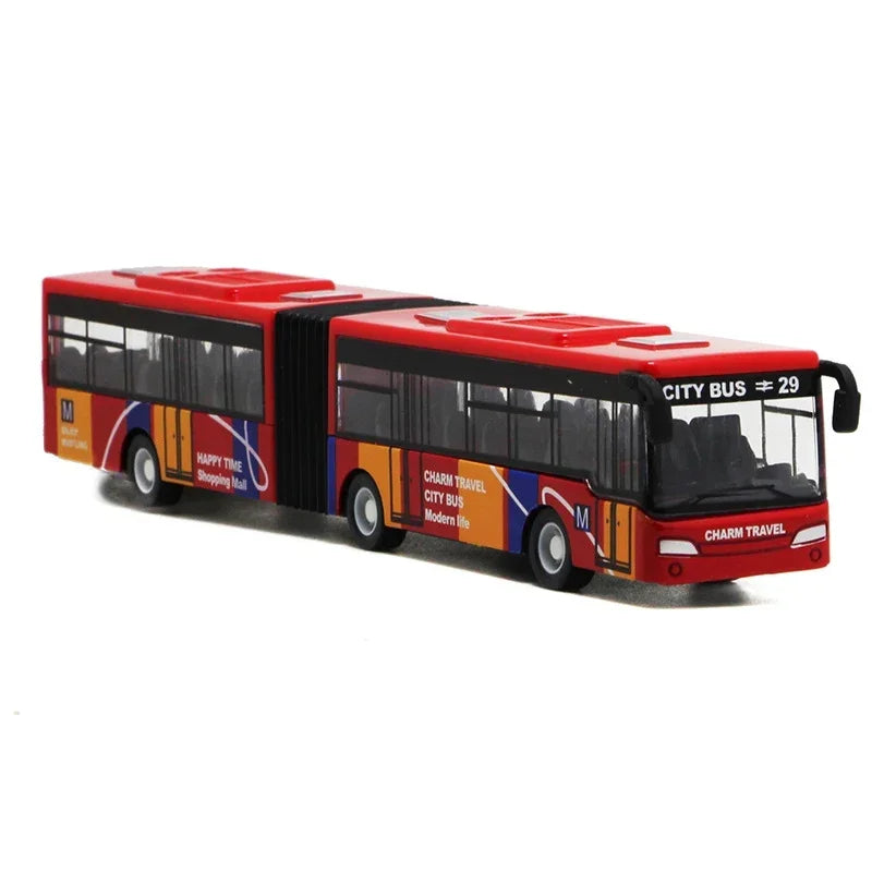 1:64 Alloy City Bus Alloy City Bus Model 🚍 | Pull-Back Diecast Double-Decker Toy for Kids & Collectors Vehicles City Express Bus Double Buses Diecast Vehicles Toys Funny Pull Back Car Children Kids Gifts
