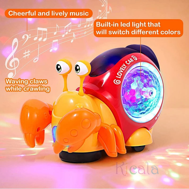 Crawling Crab Baby Toys With Music Light Up Interactive Musical Toys For Baby Dancing Crawling Toys Moving Toddler Toys