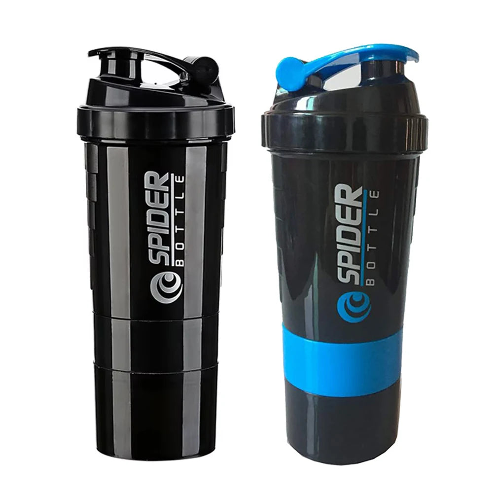 Layers Shaker Protein Bottle Powder Shake Cup Water Bottle Plastic Mixing Cup Body Building Exercise Bottle