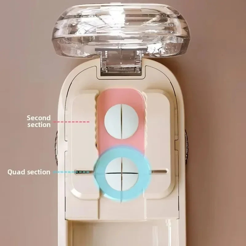 Adjustable Pill Cutter & Storage Box Portable Medicine Organizer & Crusher