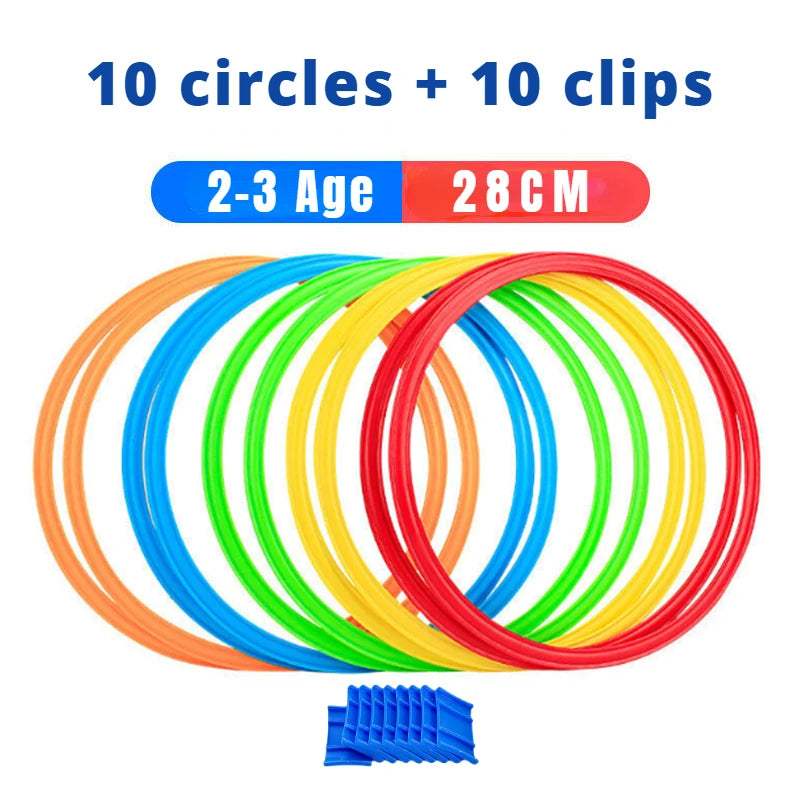 Outdoor Kids Jump Ring Game Set - Hoops & Connectors for Boys Girls Fun Physical Training Sport Toys for Park Play