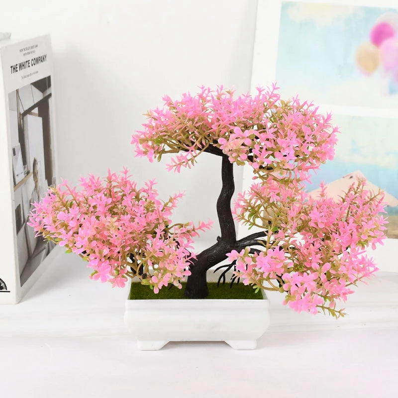 Artificial Plants Bonsai Small Tree Pot Fake Plant Flowers Potted Ornaments For Home Room Table Decoration Hotel Garden Decor - Zecs shopping