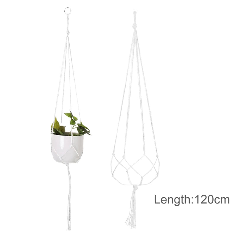 Hanging Plant Handmade Macrame Plant Hanger Flower Pot Planter Hanger Wall Decor Courtyard Garden Hanging Planter Hanging Basket - Zecs shopping