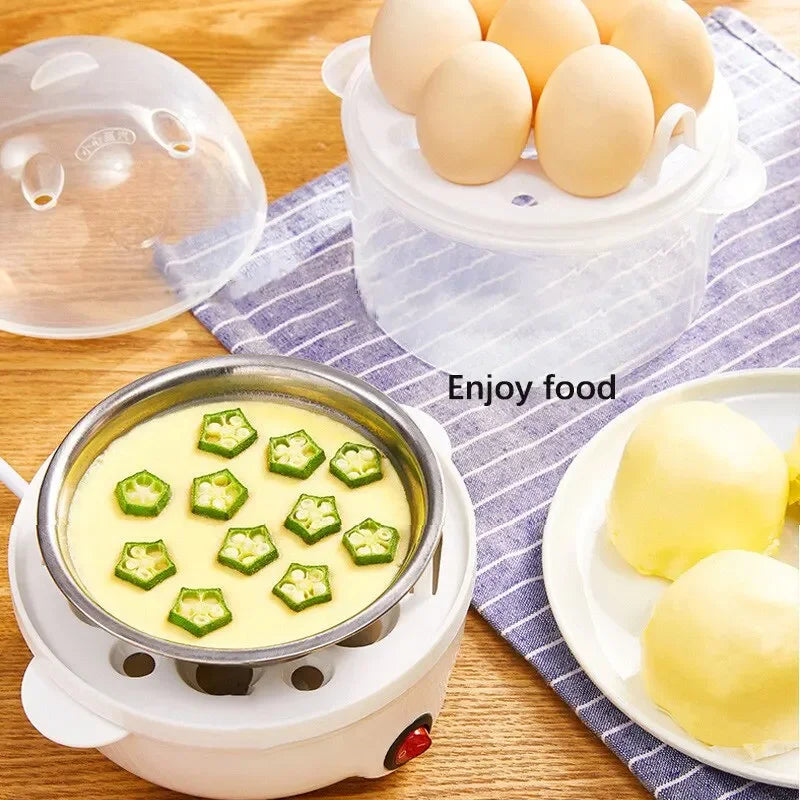 VV Multifunctional Electric Egg Boiler Double Layers Egg Cooker Mini Steamer Poacher Kitchen Cooking Breakfast Machine