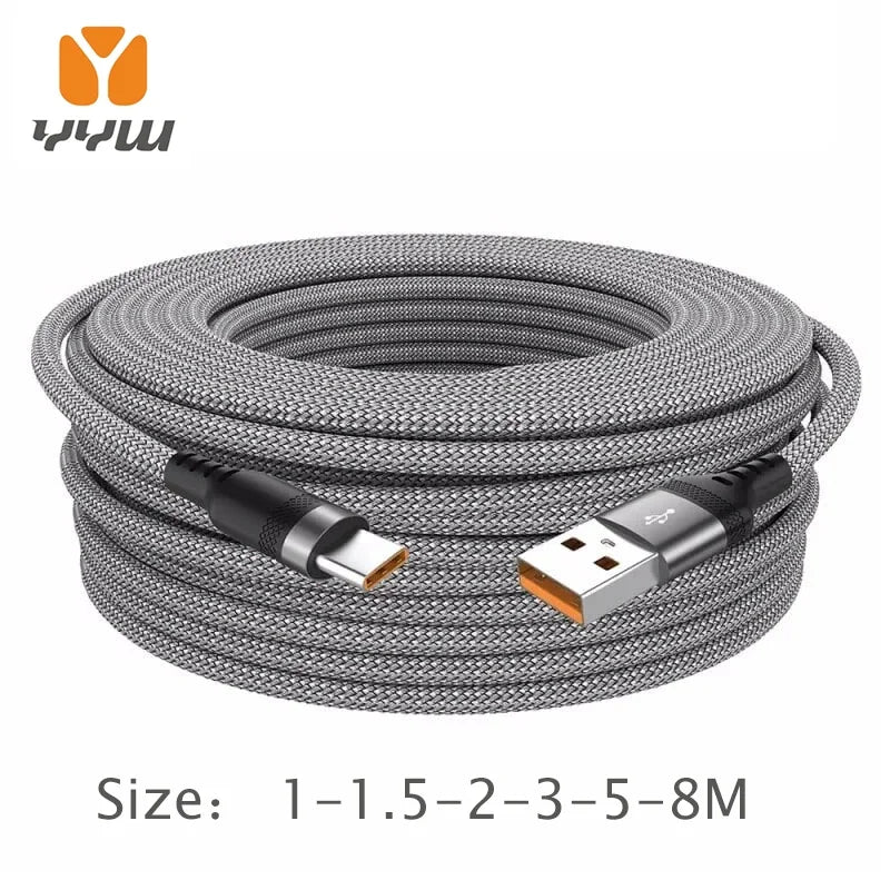 Extended Meter Type-C USB Android A Super- Charging Cable Suitable For Phone Data Cable Ultra Long Charging Cable