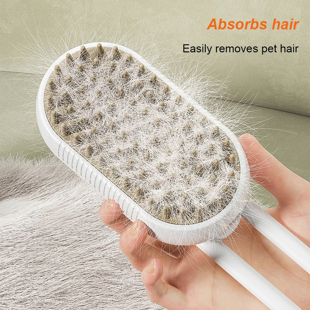 Cat Steam Brush Steamy Dog Brush 3 in 1 Electric Spray Cat Hair Brushes USB Rechargeable Dog Grooming Massage Comb for Pet Hairs - Zecs shopping