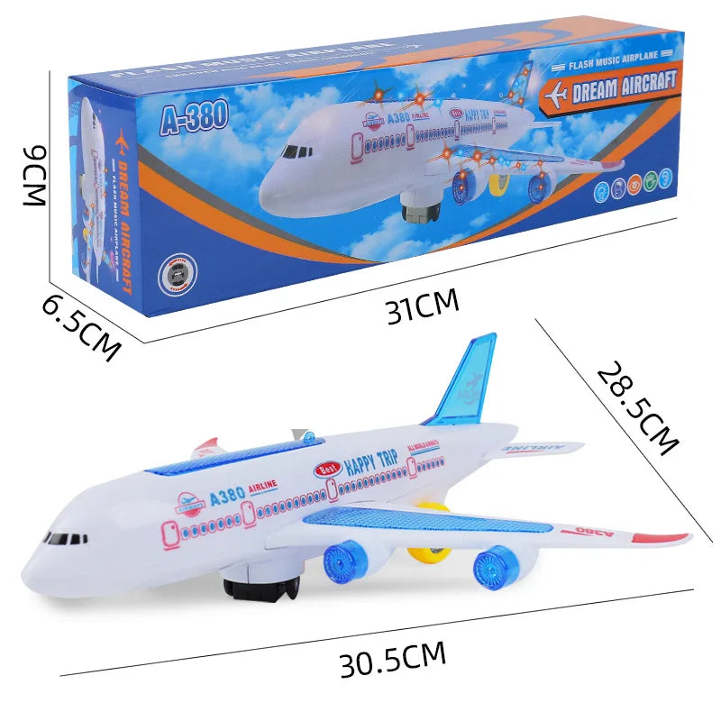 Electronic Music Airplane Rotating Autopilot Toy for Kids