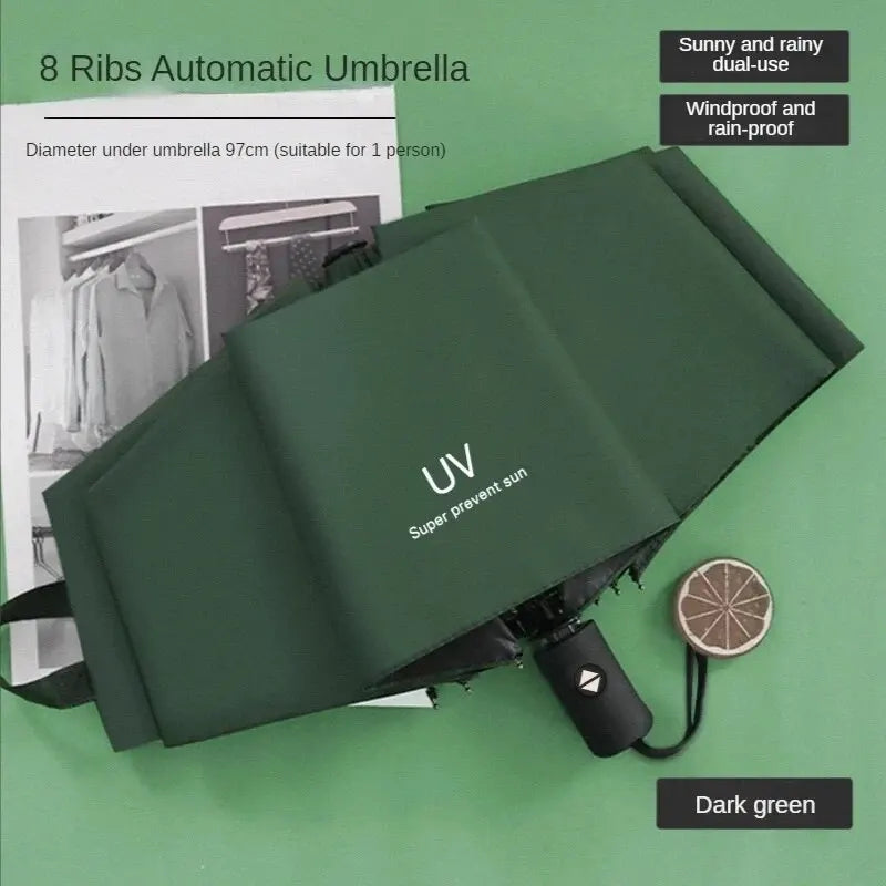 1pc Mini Folding Automatic Umbrella Portable Windproof Light Children Parasol Umbrella Anti UV Rain Sun Umbrella - Zecs shopping