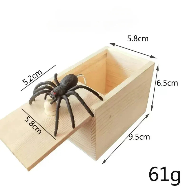 Trick Spider Funny Scare Box Wooden Hidden Box Quality Prank Wooden Scare Box Fun Game Prank Trick Friend Prank Toys Best Gift - Zecs shopping