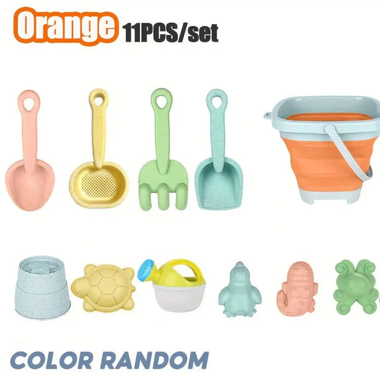 11-Piece Beach Toy Set 🏖️☀️ | Sandcastle Molds, Buckets & Shovels for Kids