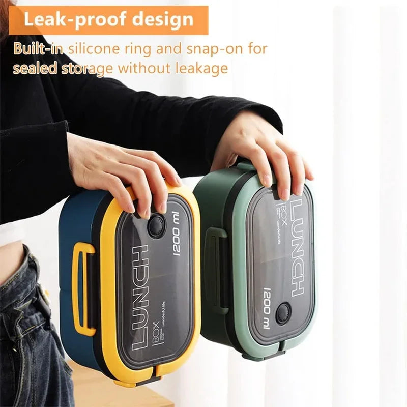 Thickened plastic lunch box compartment layer lunch box commuter lunch box microwaveable