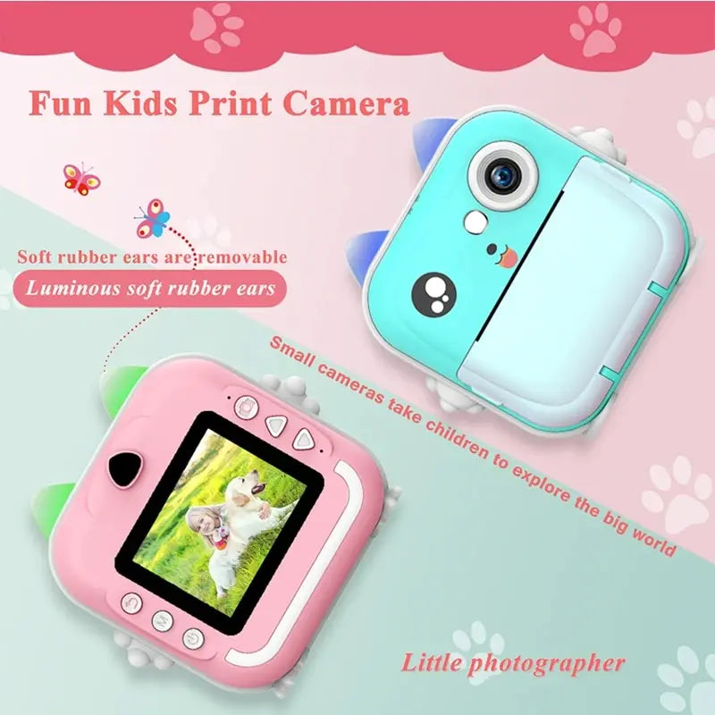 Kids Instant Print Camera P HD Mini Digital Camera with Thermal Paper Printing