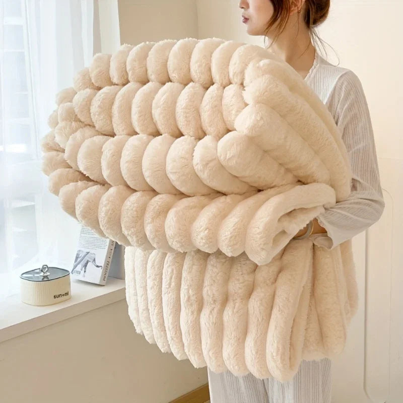 Multi Functional Striped Blanket For Warmth And Comfort - Zecs shopping
