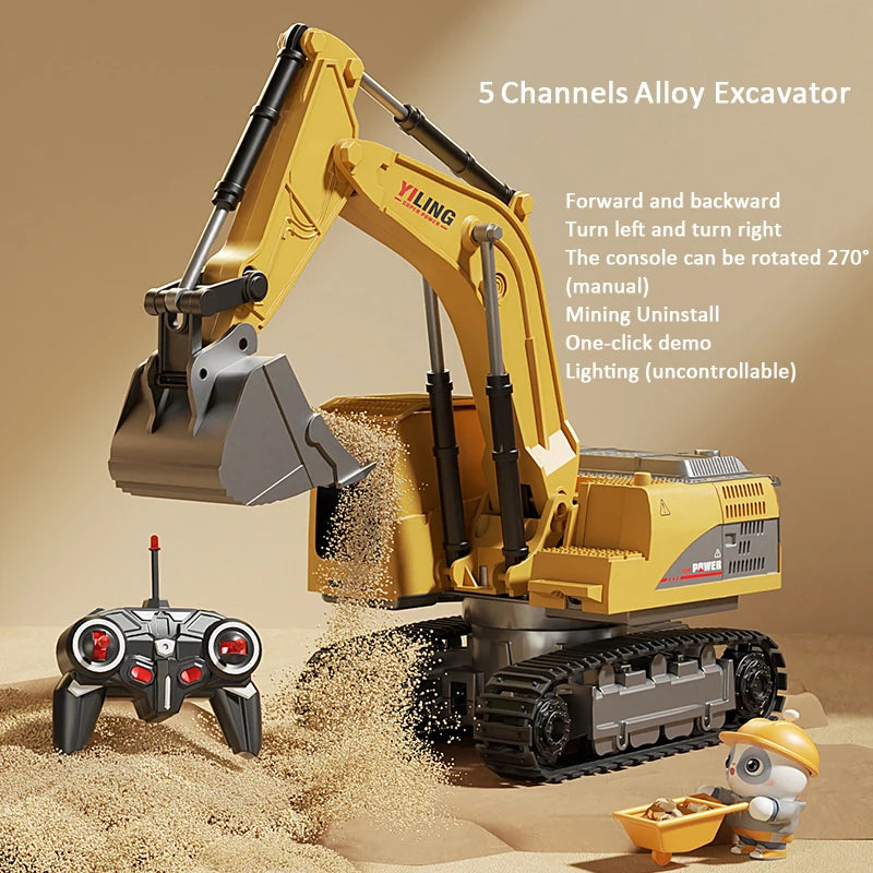 Alloy Remote Control Excavator Toy Car With Lights Premium & Affordable