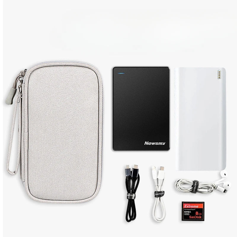 Portable Double Layer Travel Portable Digital Product Storage Bag USB Data Cable Manager Earphones Mobile Power Storage Bag pcs
