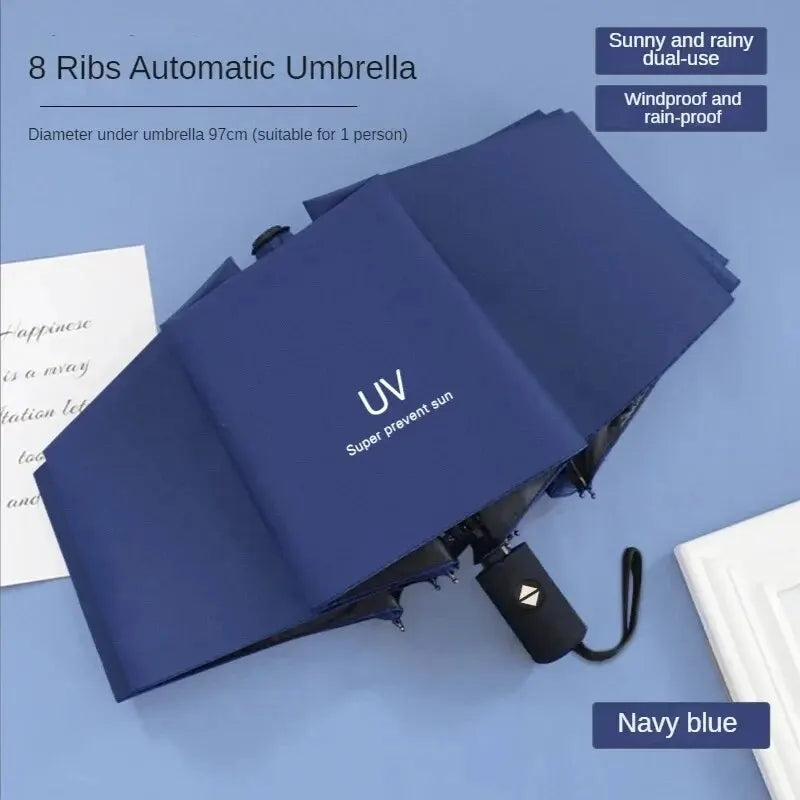 1pc Mini Folding Automatic Umbrella Portable Windproof Light Children Parasol Umbrella Anti UV Rain Sun Umbrella - Zecs shopping