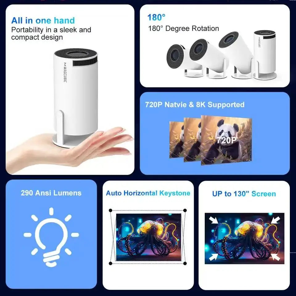 HY300 Smart Mini Projector – 1080P HD