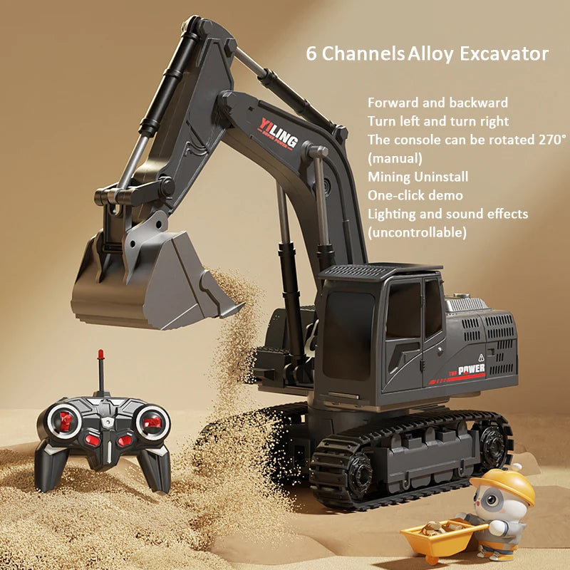 Alloy Remote Control Excavator Toy Car With Lights Premium & Affordable