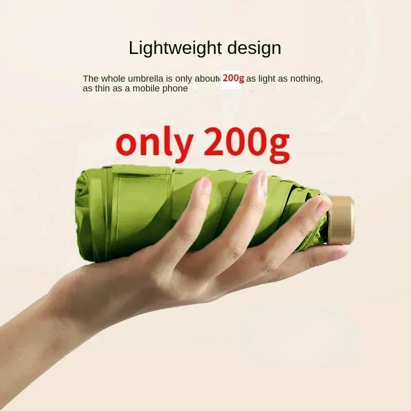 Pc Off Mini Sun Umbrella Pocket Rain Umbrella Vinyl Folding UV Ultraviolet Protection Sun Shade Pocket Parasol Capsule