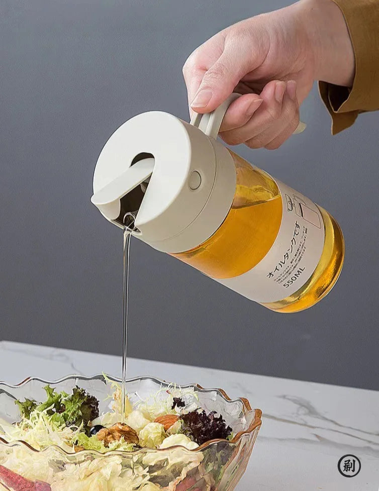 【Hot sales】 Bottle 550ml High Borosilicate Glass Cooking Dispensers Olive Mister for Air Fryer Salad - Zecs shopping