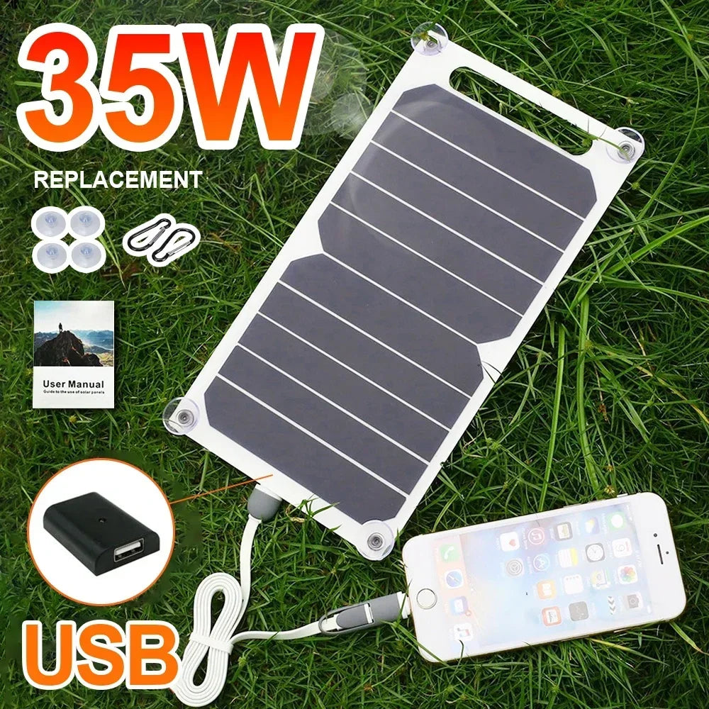 V W Sunpower Portable Solar Panel With USB Safe Stabilize Charger For Phone Power Bank Outdoor Camping Home RV Gift Use