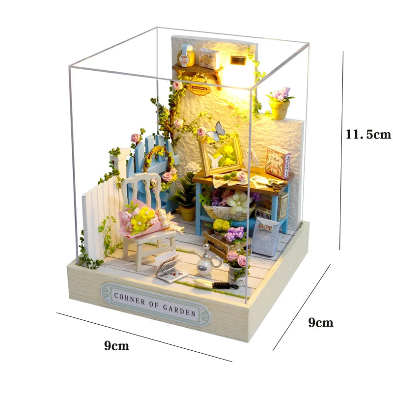 Wooden Miniature Doll House Diy Small House Kit Making Room Toys D Puzzle Assembly Building Model Toys For Birthday Gifts Fun Gift for Kids & Family