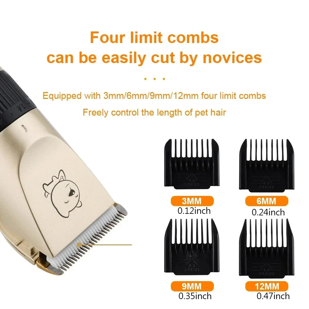 Dog Professional Hair Clipper Electrical Grooming Trimmer for Pets USB Rechargeable Cat Shaver Animals Haircut Machine - Zecs shopping
