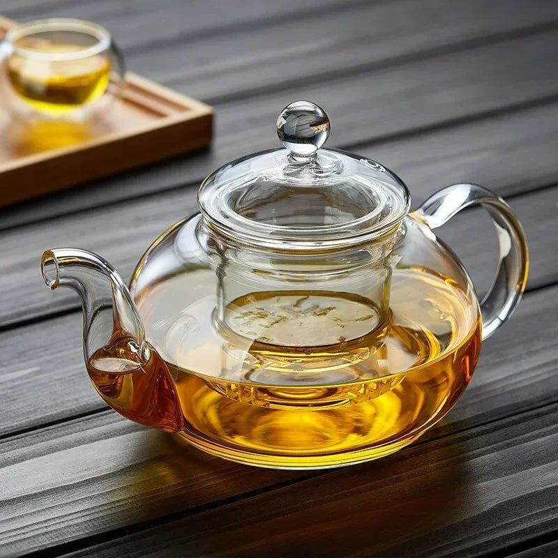 Glass Teapot with Tea Strainer Heat Resistant Glass Kettle Large Capacity Water Container Chinese Traditional Kung Fu Teaware