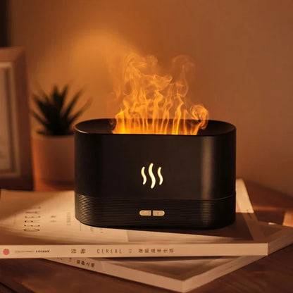 Flame Aroma Diffuser Humidifier – LED Ultrasonic Essential Oil Mist Lamp