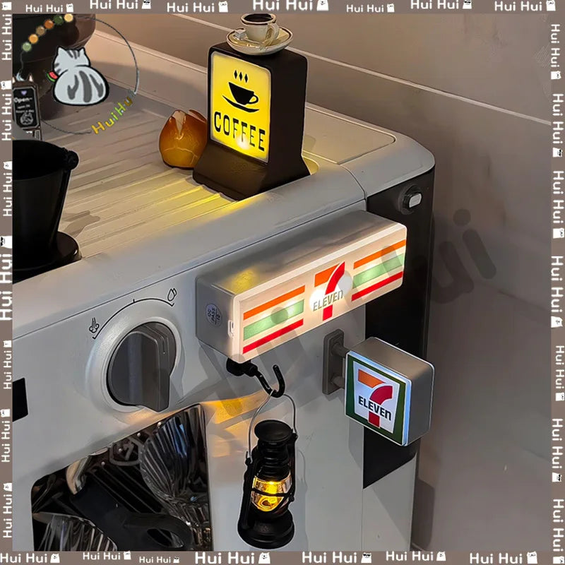 Coffee Shop Magnetic Fridge Stickers Creative Convenience Store Light Signs Home Decorative Ornaments 711 Luminous Light Boxes - Zecs shopping