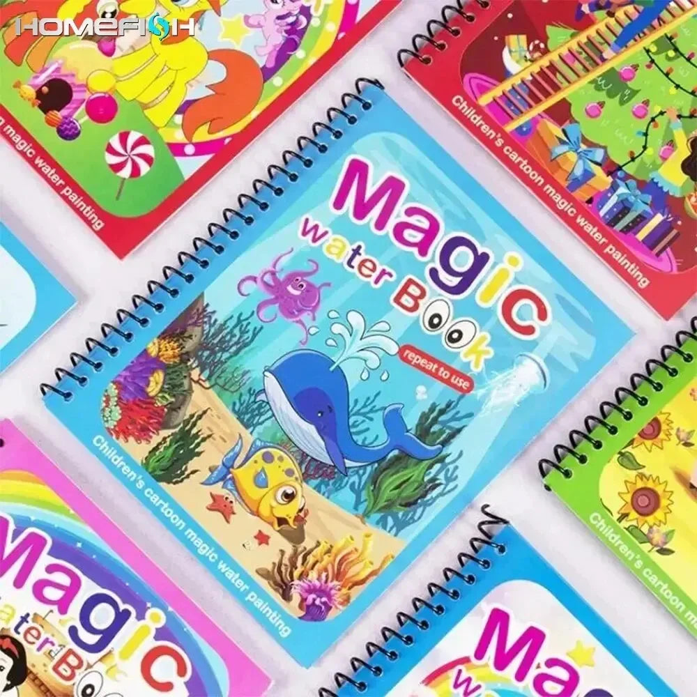 pcs Magical Book Water Drawing Montessori Toys Reusable Coloring Book Magic Water Drawing Book Sensory Early Education Toys