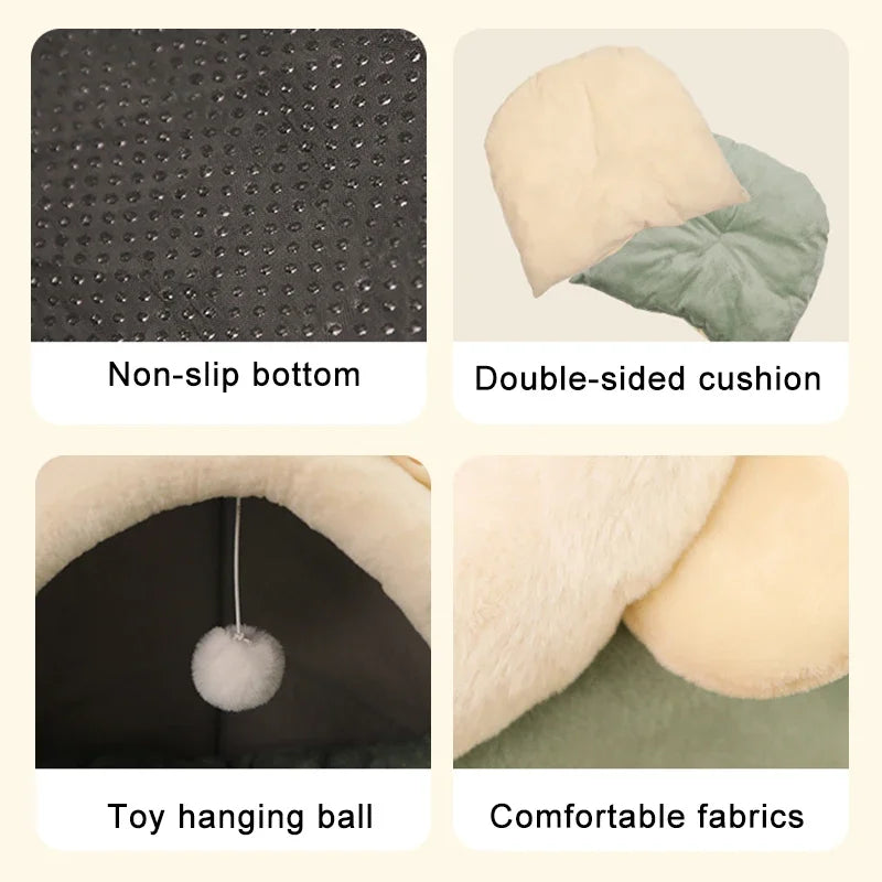 Washable pet lounger cushions, cat mat beds, warm and soft baskets, cozy warm cat kennels, house tents, small pet dogs, winter - Zecs shopping
