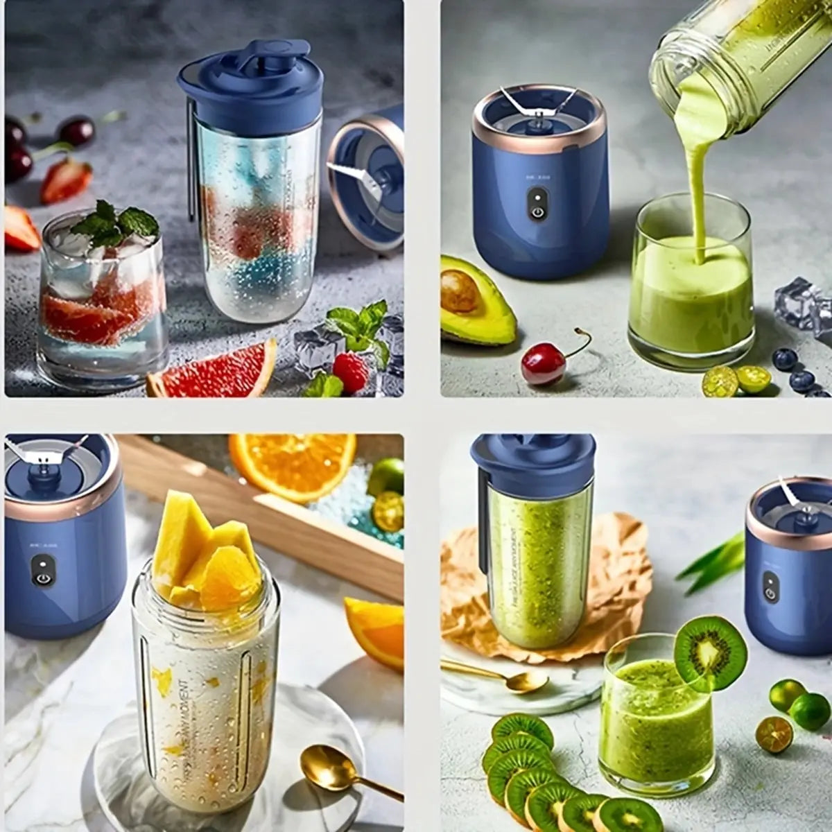 Portable Blender Bottle Electric Blades Multifunction Juice Blender Fresh Juice Smoothie Blender Ice CrushCup Food Processor