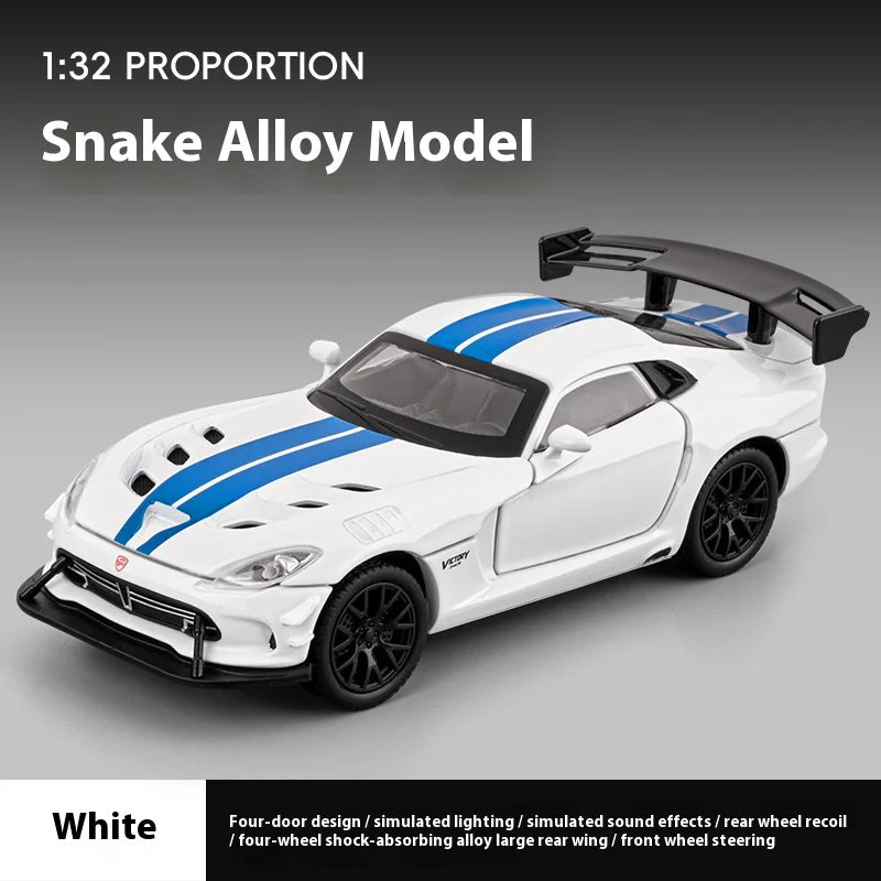 Dodge Challenger Hellcat Diecast Model Car Pull Back Toy with Sound & Light Metal Collectible Car Gift