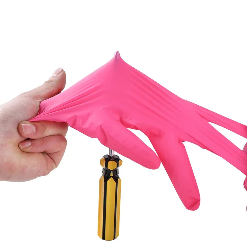 Pink Nitrile Disposable Gloves PCS Powder & Latex Free Gloves for Kitchen Cooking Household Beauty Petcare Hair Dye Gloves