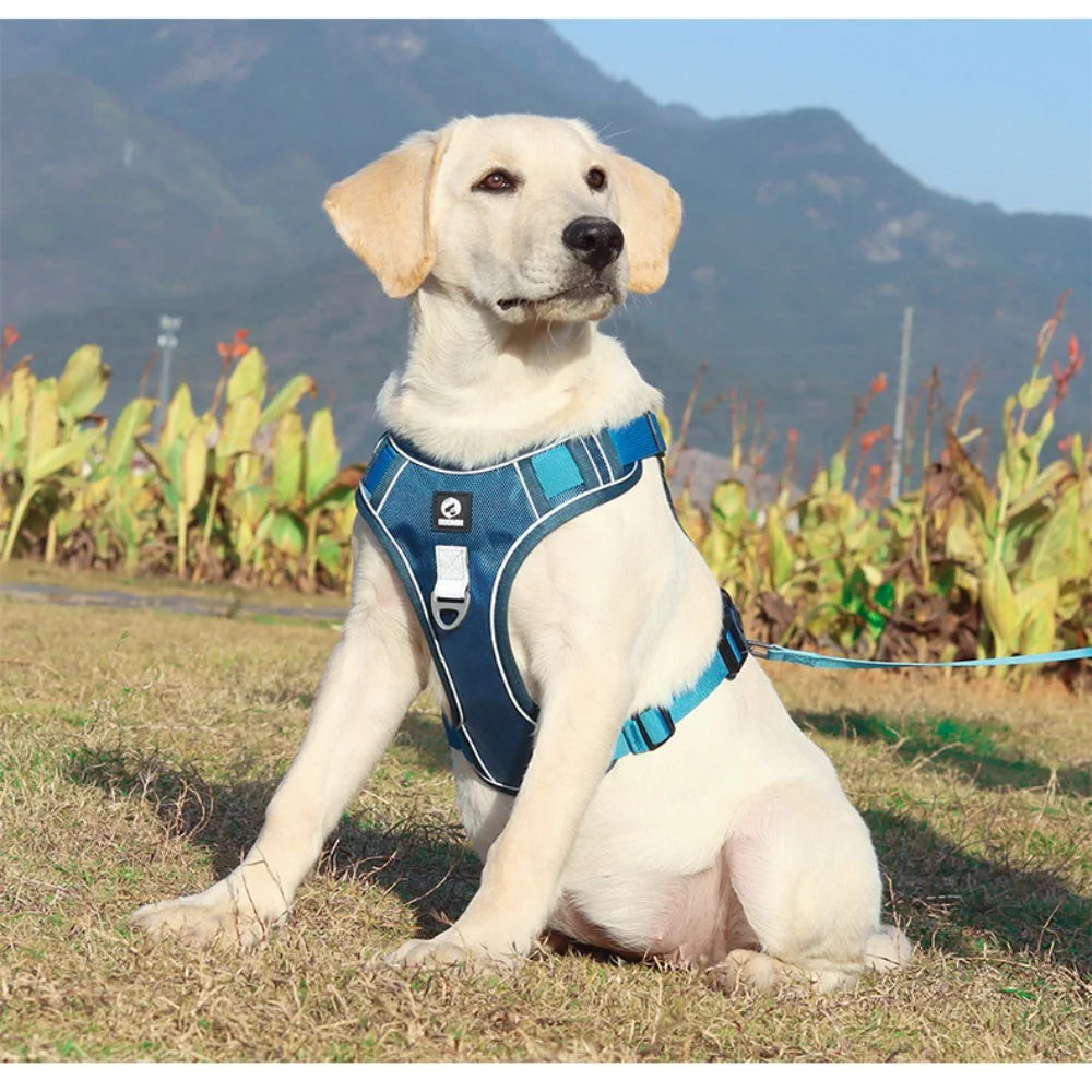 Reflective Adjustable Dog Harness for Medium Large Dog Labrador Army Oxford Cloth Training Vest Walk The Dog Comfortable Durable - Zecs shopping