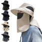 Summer UV Protection Fishing Hat – Wide Brim Neck Flap Sun Hat for Hiking & Camping