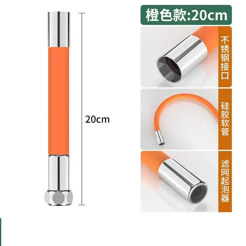 Kitchen Faucet Extension Extender Universal Rotating Silicone Flexible Hose Water Tap Pipe Tube for Bathroom Wash Basin