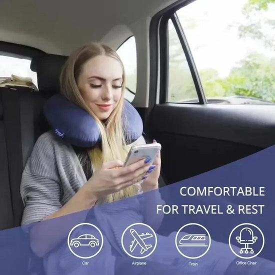 Soft Foam Particle Travel Pillow – Cozy Neck Cushion for Car, Flight & Office Comfort