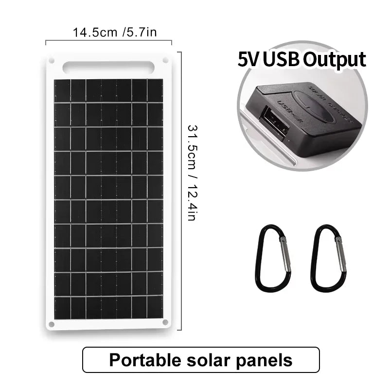 Solar Panel With USB Outdoor Hiking And Camping Portable Battery Mobile Phone Charging Bank Charging Panel